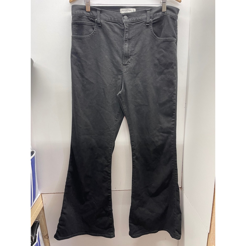 Abercrombie & Fitch The Flare Ultra High Rise Black Jeans Womens 33 16